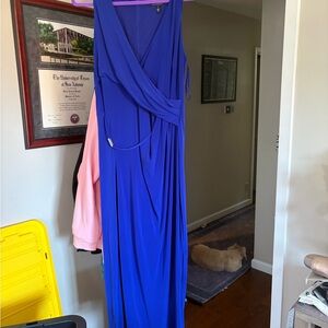 White House black market Royal Blue Wrap Maxi Dress